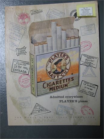 PLAYER'S CIGARETTES ADVERTISING SHOP SIGN