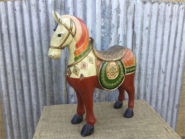 Decorative painted wooden horse