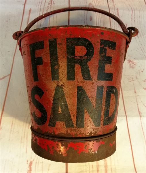 Vintage Red Fire Sand Bucket