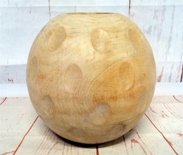 Large Wooden Ornamental Pot