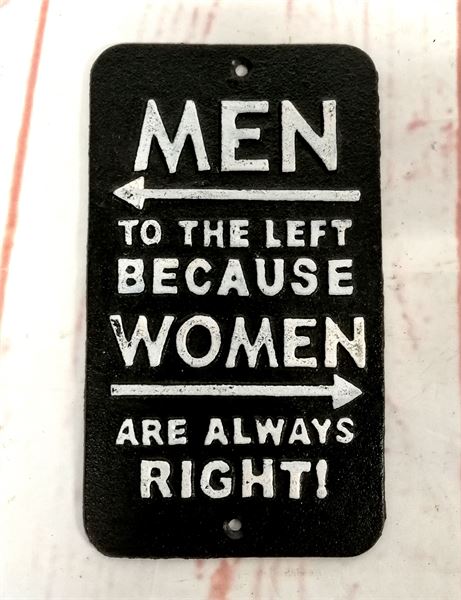 Men to the Left Wall Sign