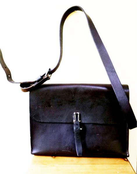 Vintage Leather Swiss Messenger Bag
