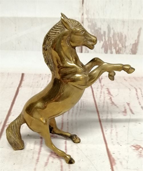 Solid Brass Horse Rearing Statue