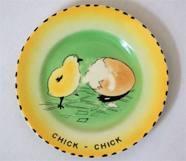 BURLEIGH WARE 1930S Charlotte Rhead Chick Chick Plate