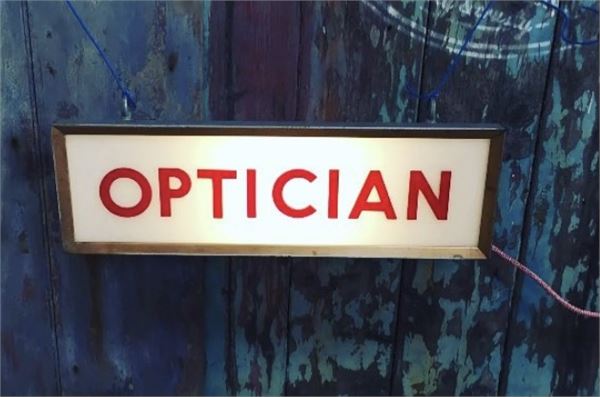 SOLD. Original Opticians illuminated sign