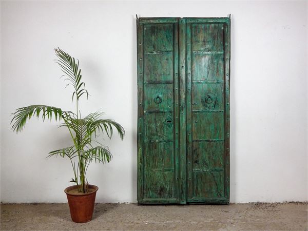 SOLD SOLD Indian wooden door or screen (green)