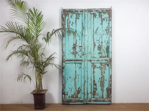 Indian wooden door or screen (blue)
