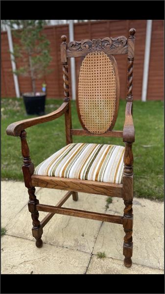 Oak Carver and three matching chairs (4 in all)
