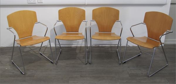 A set of 4 modern Spanish ‘Egoa’ chairs by Josep Mora.
