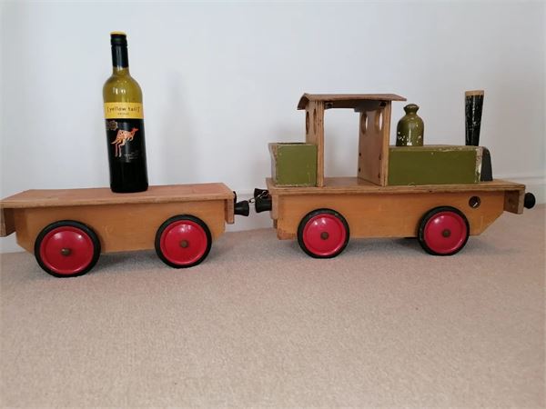 SOLD - Scratch Built Train Engine and Wagon