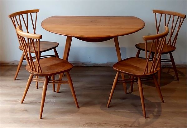 1960s Ercol Blue Label Dining Table And Four Chairs