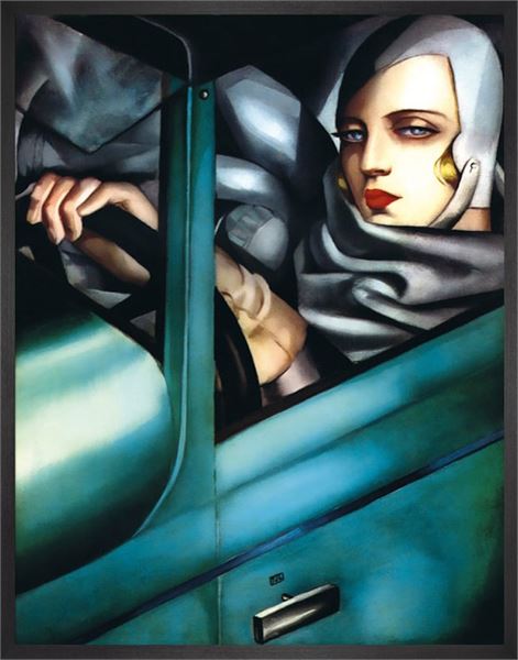 SOLD - Lempicka Girl in Green Bugatti
